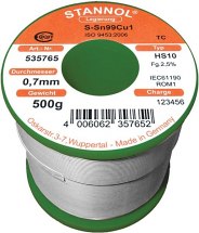 Drut lutowniczy bezołowiowy, średnica 1,0mm, 500g Drut lutowniczy bezołowiowy, średnica 1,0mm, 500g