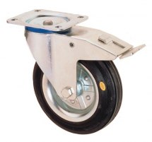 Kółko skrętne ESD z korpusem z płytą mocującą i hamulcem, 160mm, 135kg, 524.160.DS.EL Kółko skrętne ESD z korpusem z płytą mocującą i hamulcem, 160mm, 135kg, 524.160.DS.EL