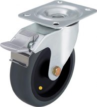 Kółko ESD niebrudzące z korpusem i hamulcem, montaż płytkowy, 80mm, 90kg, 624.080.SF.ELS Kółko ESD niebrudzące z korpusem i hamulcem, montaż płytkowy, 80mm, 90kg, 624.080.SF.ELS