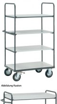 Wózek ESD duży, 2 półki ze ściankami bocznymi, 4 - kondygnacyjny, 9302.K2, platforma - 700x1000mm, 400kg. Wózek ESD duży, 2 półki ze ściankami bocznymi, 4 - kondygnacyjny, 9302.K2, platforma - 700x1000mm, 400kg.