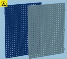 Panel z blachy perforowanej w wersji ESD do montażu na stanowisku lub ścianie, 500x390mm, ESD. Panel z blachy perforowanej w wersji ESD do montażu na stanowisku lub ścianie, 500x390mm, ESD.